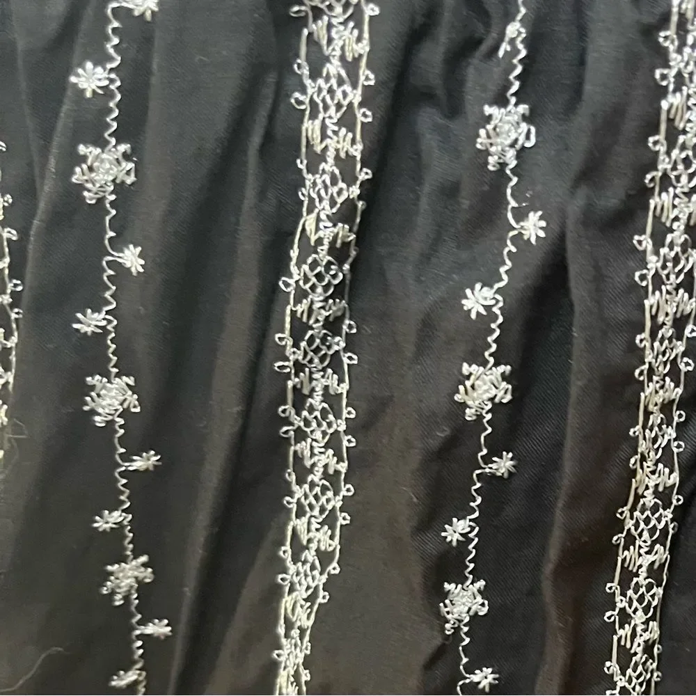 Rabbit Rabbit Rabbit Fit & Flare Dress Sleeveless/Strapless Embroidered Black 10 - Picture 6 of 10